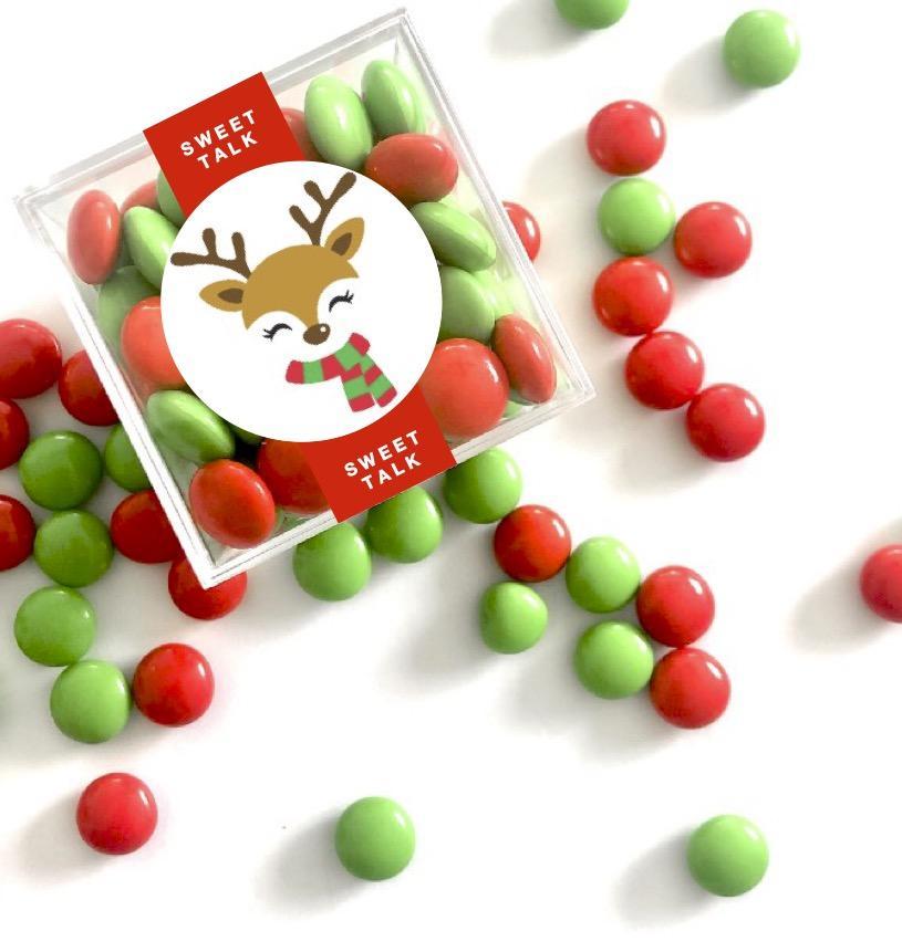 Christmas Candy Cube - Red and Green Chocolate Buttons