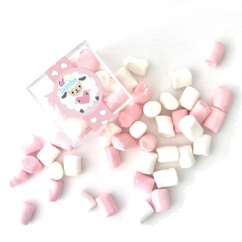 Lil Lamb Candy Cube with Mini Pink and White Marshmallows