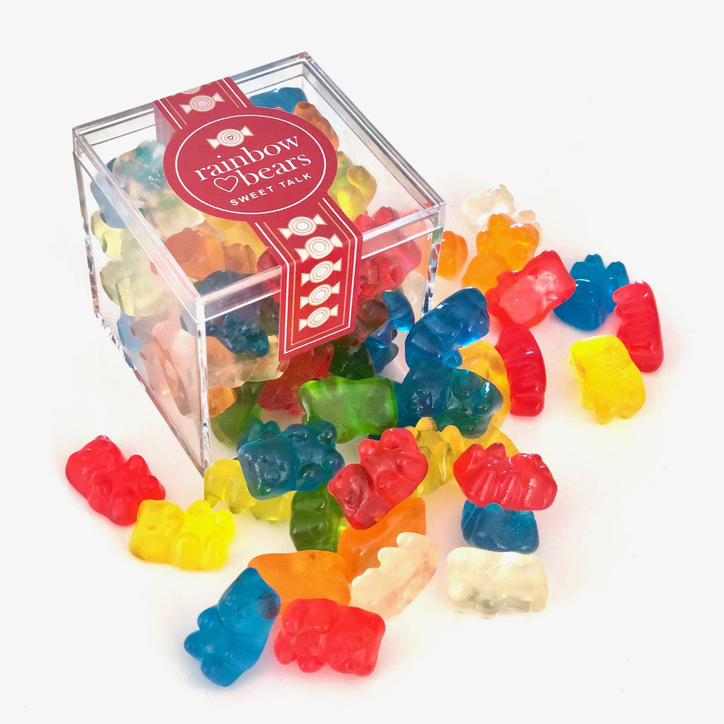 Rainbow Gummies Candy Cube Jar