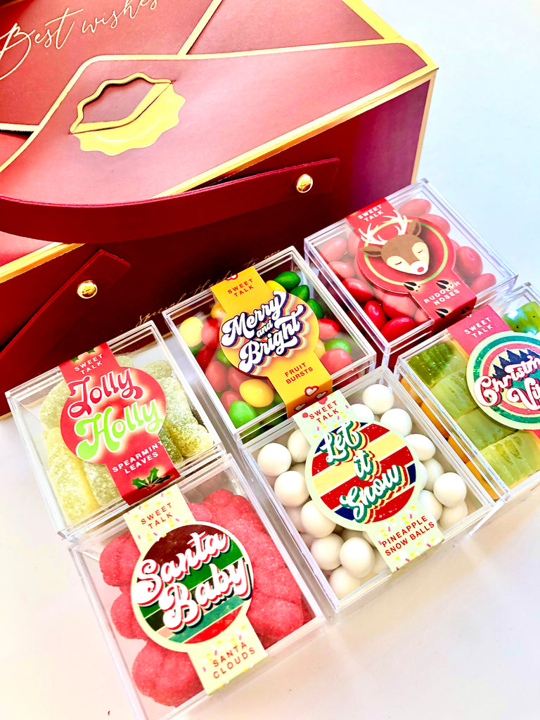 Christmas Candy & Chocolates Gift Box - 4 Candy Cube Bundle