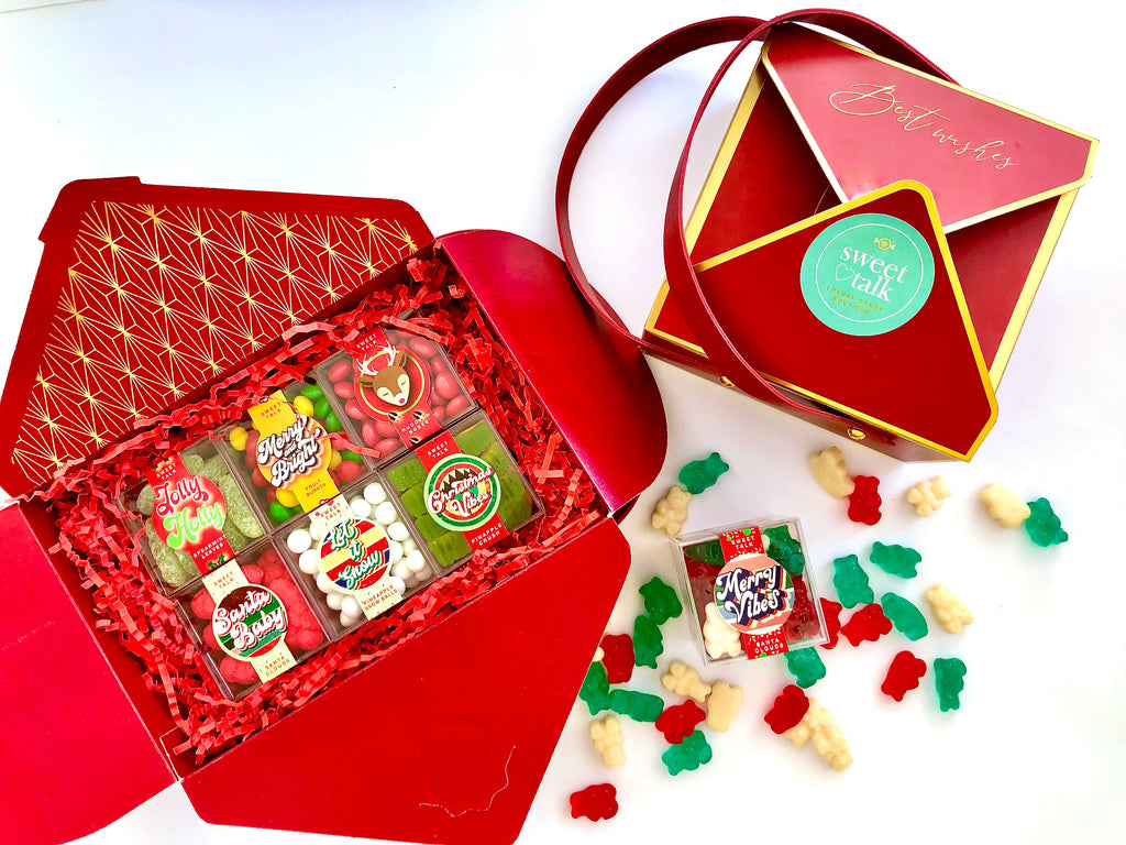 Christmas Candy & Chocolates Gift Box - 4 Candy Cube Bundle