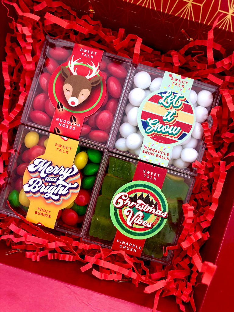 Christmas Candy & Chocolates Gift Box - 4 Candy Cube Bundle