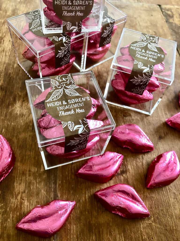 Crystal Cube Wedding Favour - Chocolate Lips