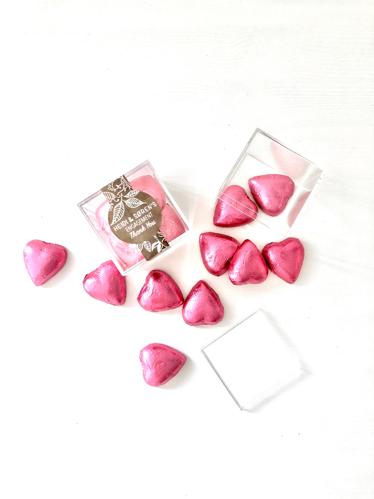 Chocolate Hearts - Crystal Candy Cube - Pink