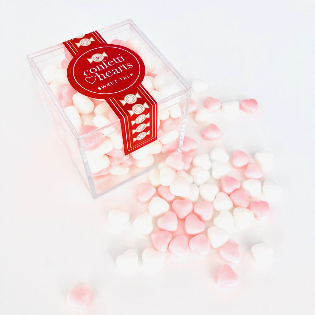 Miniature Hearts Candy Cube Jar